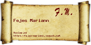 Fejes Mariann névjegykártya