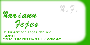 mariann fejes business card